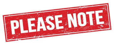 Kırmızı grungy dikdörtgen damga işareti üzerinde Lütfen Not.