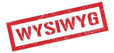 WYSIWYG kırmızı grungy dikdörtgen işareti.