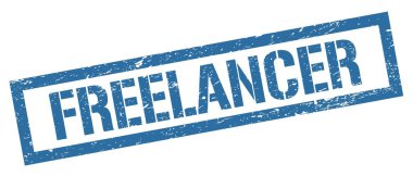 FREELANCER mavi grungy dikdörtgen mühür işareti.