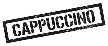 CAPPUCCINO siyah grungy dikdörtgen mühür işareti.