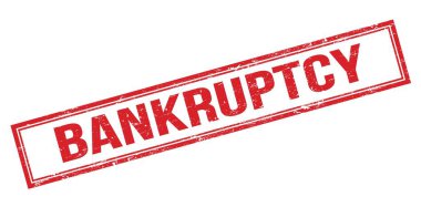 BANKRUPTCY kırmızı grungy dikdörtgen mühür işareti.