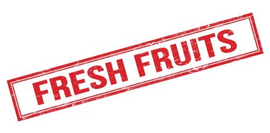 FRESH FRUITS kırmızı grungy dikdörtgen mühür işareti.