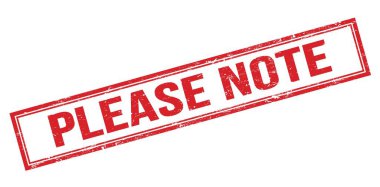 Lütfen dikkat edin. Kırmızı, çirkin, dikdörtgen damga işareti..