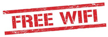 FREE WIFI kırmızı grungy çizgileri damgası.