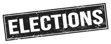 Siyah grungy dikdörtgen damga işareti üzerinde ELEKSİYON metin.