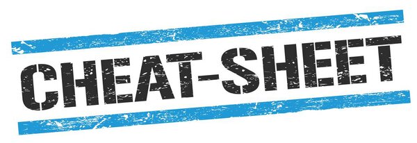 Текст CHEAT-SHEET на черно-синих гранжевых линиях штамп.