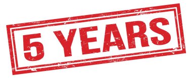 5 YIL Kırmızı Pis Dikdörtgen Pul İşareti.