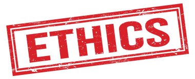 ETHICS kırmızı grungy dikdörtgen mühür işareti.