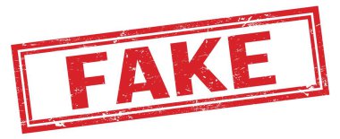 Sahte kırmızı çirkin dikdörtgen pul işareti.