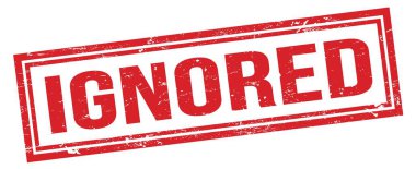 IGNORED kırmızı grungy dikdörtgen mühür işareti.