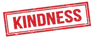 KINDNESS kırmızı grungy dikdörtgen mühür işareti.