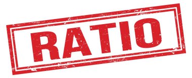 RATIO kırmızı grungy dikdörtgen pul işareti.