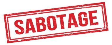 SABOTAGE kırmızı grungy dikdörtgen mühür işareti.
