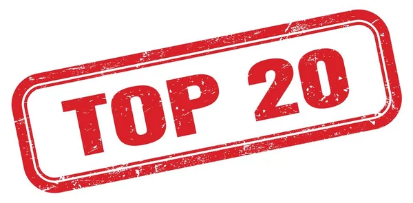 Top20红色长方形长方形邮票标志 — 图库照片