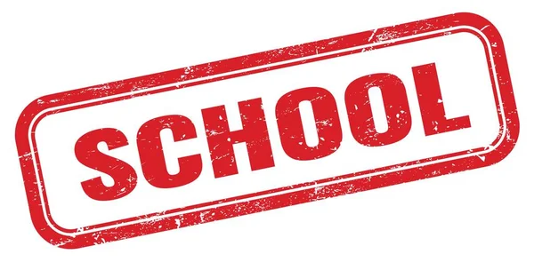 School Rood Grungy Rechthoek Stempel Teken — Stockfoto