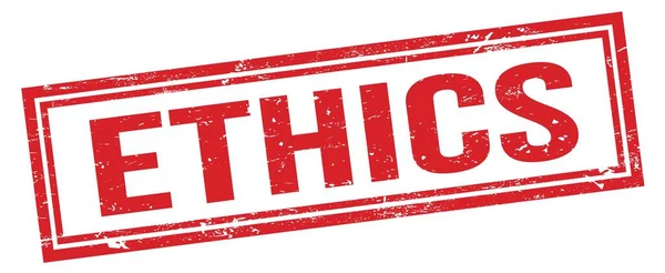 Ethics Kırmızı Grungy Dikdörtgen Mühür Işareti — Stok fotoğraf