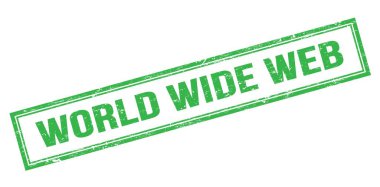 DÜNYA WIDE Ağ Yeşil Pis Dikdörtgen mühür işareti.