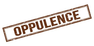OPPULENCE kahverengi grungy dikdörtgen pul işareti.
