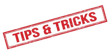 İpuçları & TRICKS kırmızı grungy dikdörtgen pul işareti.