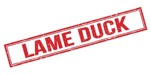 Lame Duck Czerwony Prostokąt Grungy Znak Znaczka — Zdjęcie stockowe