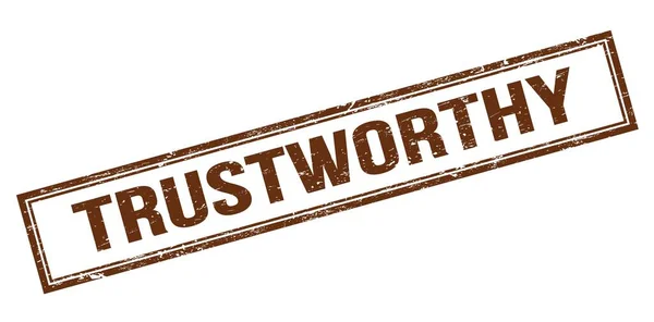 Trustworthy Brown Grungy Rectangle Stamp Sign — Stock Photo, Image