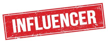Kırmızı grungy dikdörtgen damga işareti üzerinde INFUENCER metin.