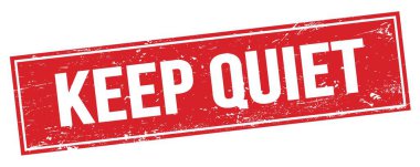 Kırmızı grungy dikdörtgen işareti üzerinde sessiz metin tutun.