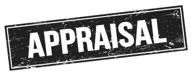 Siyah grungy dikdörtgen mühür işareti üzerinde APPRAISAL metin.