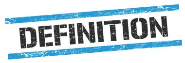 DEFINITION metin üzerinde siyah mavi grungy satır işareti.