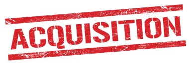 ACQUISION kırmızı grungy satır damgası işareti.