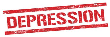 Depresyon kırmızı grungy satır damgası işareti.