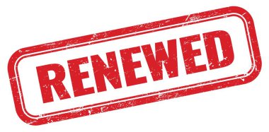 RENEWED kırmızı grungy dikdörtgen mühür işareti.