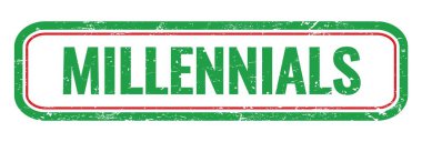 MILLENNIALS yeşil grungy dikdörtgen mühür işareti.