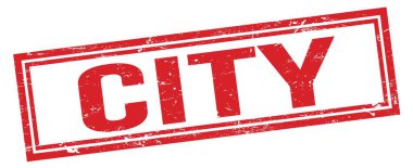 Şehir kırmızı grungy dikdörtgen pul işareti.