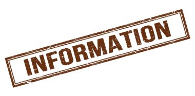 Bilgiler kahverengi grungy dikdörtgen mühür işareti.