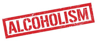 ALCOHOLISM kırmızı grungy dikdörtgen mühür işareti.