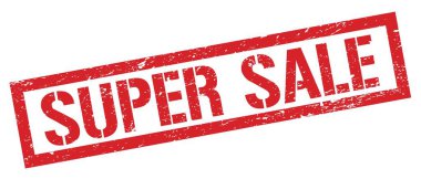 Süper Satış: Kırmızı grungy dikdörtgen mühür işareti.