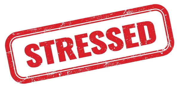 Stressed Red Grungy Rectangle Stamp Sign — Stock Photo, Image