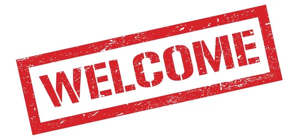 Welcome Red Grungy Rectangle Stamp Sign — Stock Photo, Image