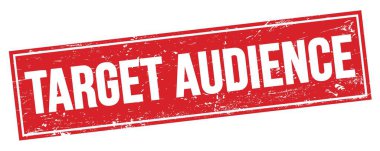 Kırmızı grungy dikdörtgen damga işareti üzerinde TARGet AUDIENCE metin.