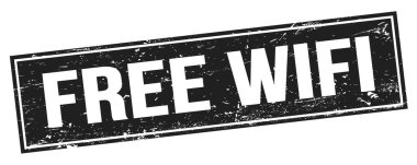 Siyah grungy dikdörtgen mühür işareti üzerinde özgür WIFI metin.