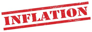 Kırmızı grungy dikdörtgen damgalı INFLATION metin.