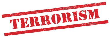 Kırmızı grungy dikdörtgen damgalı TERRORISM metni.
