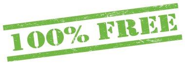 Yeşil grungy dikdörtgen damgalı% 100 özgür metin.