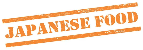 Japonés Alimentos Texto Naranja Grungy Rectángulo Sello — Foto de Stock