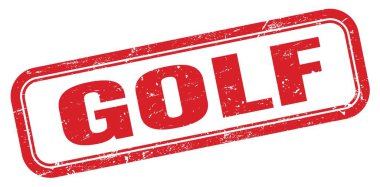 GOLF kırmızı grungy dikdörtgen pul işareti.