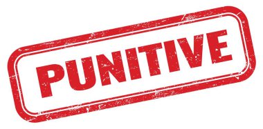 PUNITIVE kırmızı grungy dikdörtgen mühür işareti.