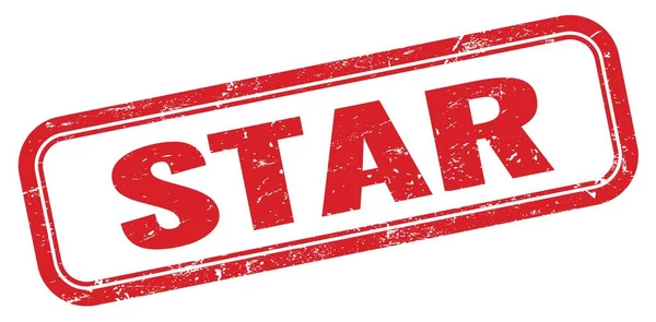 Star Röd Grungy Rektangel Stämpel Tecken — Stockfoto