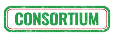 CONSORTIUM yeşil grungy dikdörtgen mühür işareti.