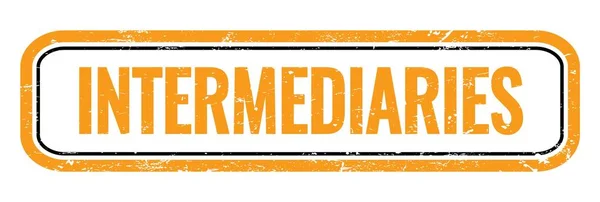 Intermediaries Orange Grungy Rectangle Stamp Sign — Stock Photo, Image